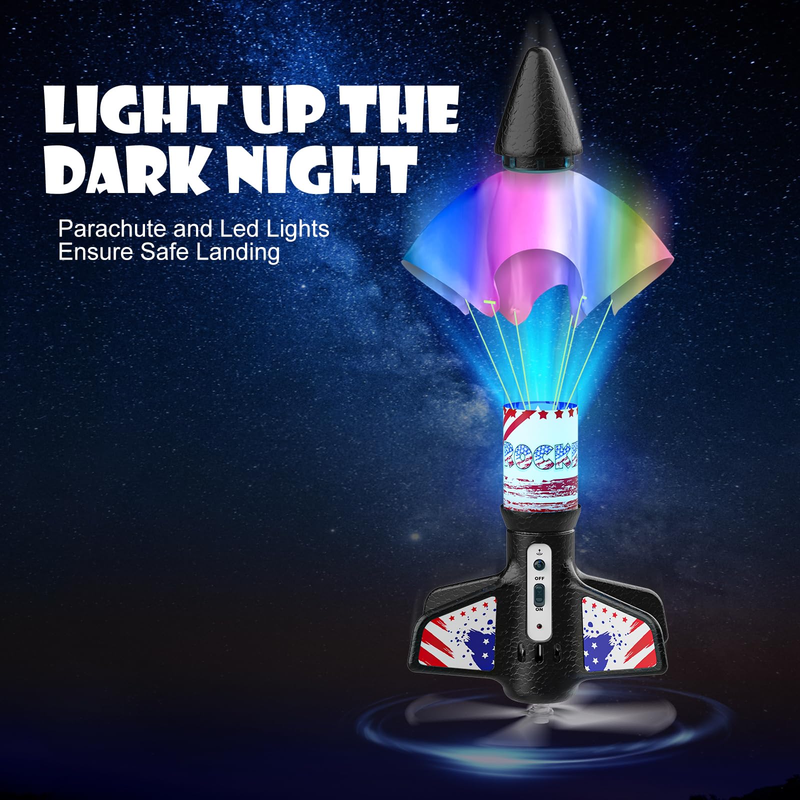 Rocket Launcher for Kids, Self Launching Motorized Air Rocket Toy, Outdoor Toys for Ages 8-12, Model Rockets with Parachute Safely Land, Spaceship Launch up to 200 ft Birthday Gifts for Boys Nirvana Guru