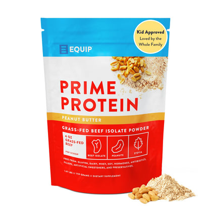 Equip Foods Prime Protein Powder | Clean, Grass Fed Beef Protein Isolate | Carnivore Protein Powder | Paleo, Keto Friendly | Gluten, Dairy Free | Helps Build & Repair Tissue | 30 Servings, Chocolate