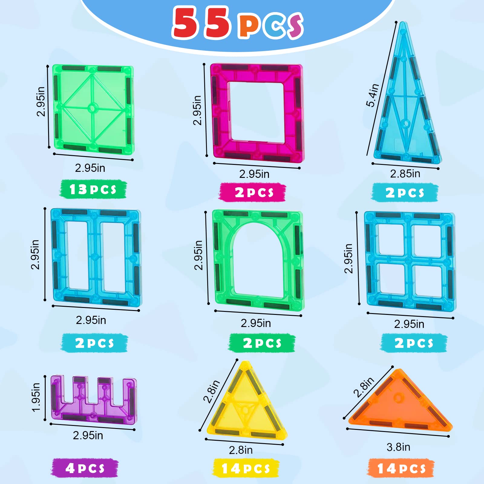 Gemmicc Magnetic Tiles, Deluxe 136 PCS Building Blocks Magnet Toys for Kids,3D Magnet Puzzles Stacking Blocks for Boys Girls,Huge Set with 2 Cars Nirvana Guru