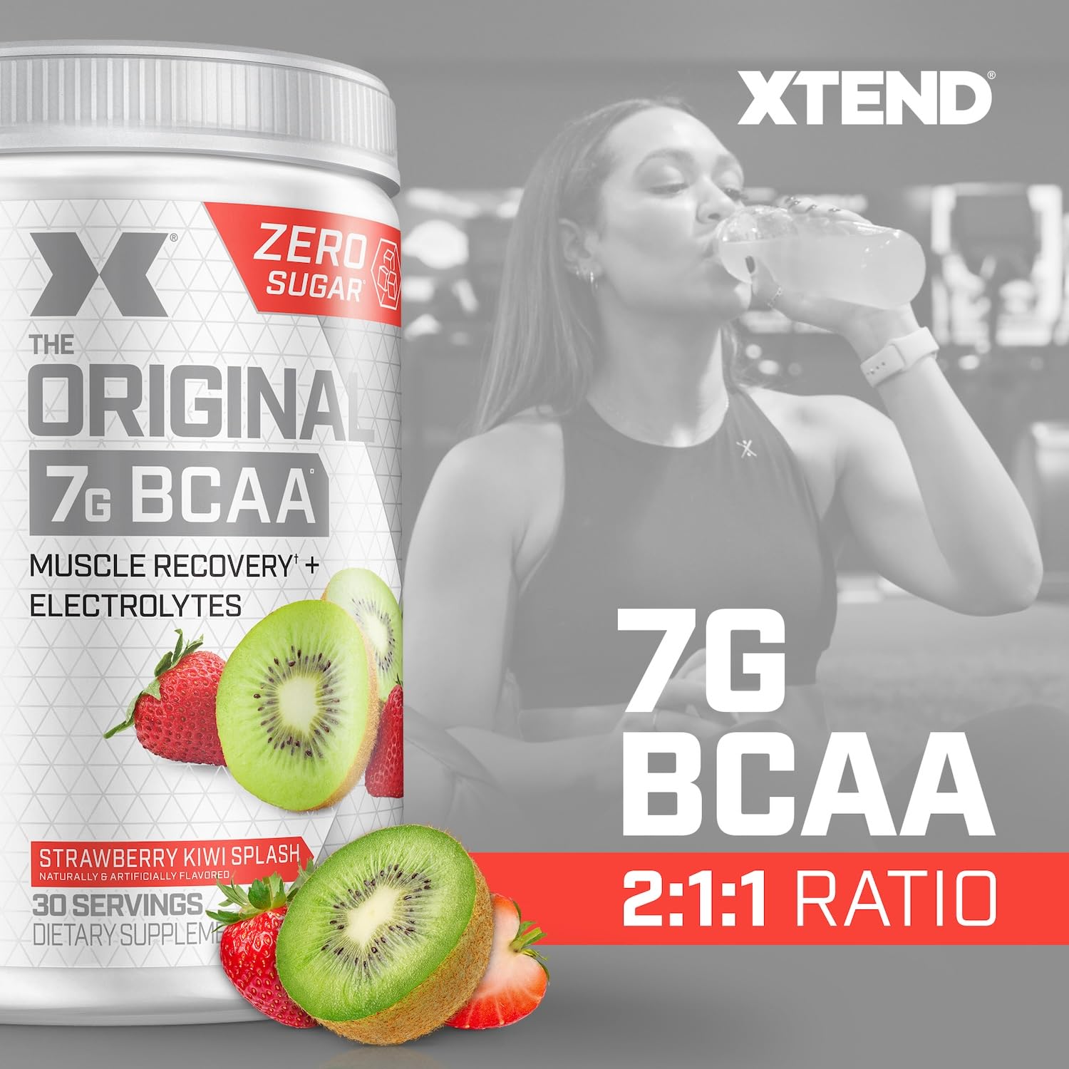 Original BCAA Powder Airheads Candy Flavor, 7g BCAA and 2.5g L-Glutamine, Sugar Free Post Workout Muscle Recovery Drink with Amino Acids for Men & Women, 30 Servings Nirvana Guru