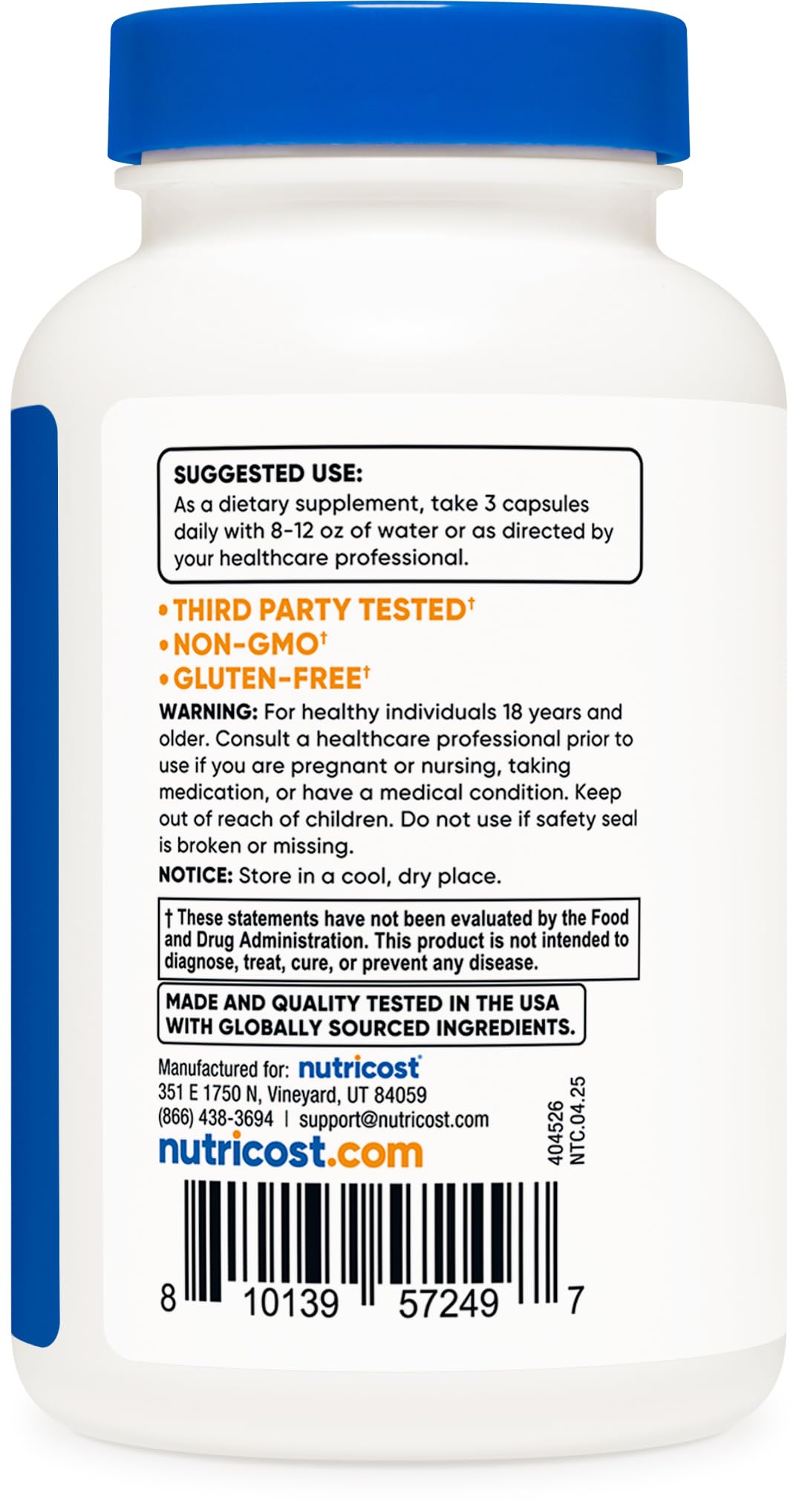 Nutricost Testosterone Support Complex (90 Capsules) -1800mg Per Serving - Nirvana Guru
