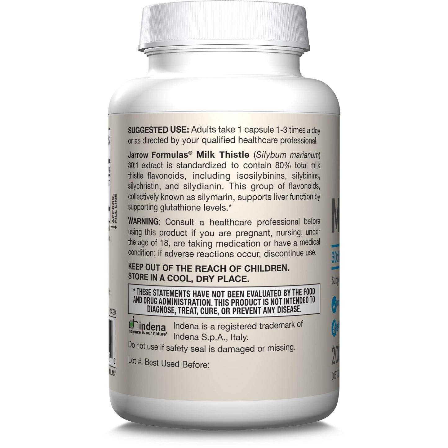 Jarrow Formulas Milk Thistle 150 mg With 30:1 Standardized Silymarin Extract, Dietary Supplement for Liver Function Support, 200 Veggie Capsules, 66-200 Day Supply - Nirvana Guru