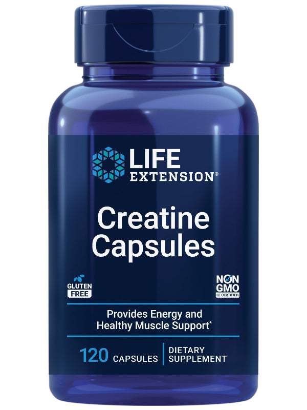 Life Extension Creatine Capsules – Creatine Monohydrate – Promotes Strength, Lean Muscle, Healthy Endurance – Non-GMO, Gluten-Free – 120 Capsules - Nirvana Guru