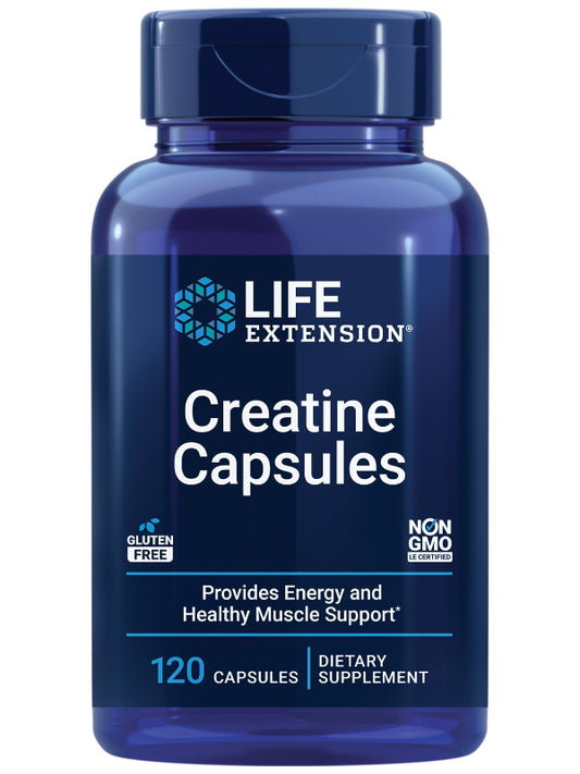 Life Extension Creatine Capsules – Creatine Monohydrate – Promotes Strength, Lean Muscle, Healthy Endurance – Non-GMO, Gluten-Free – 120 Capsules - Nirvana Guru
