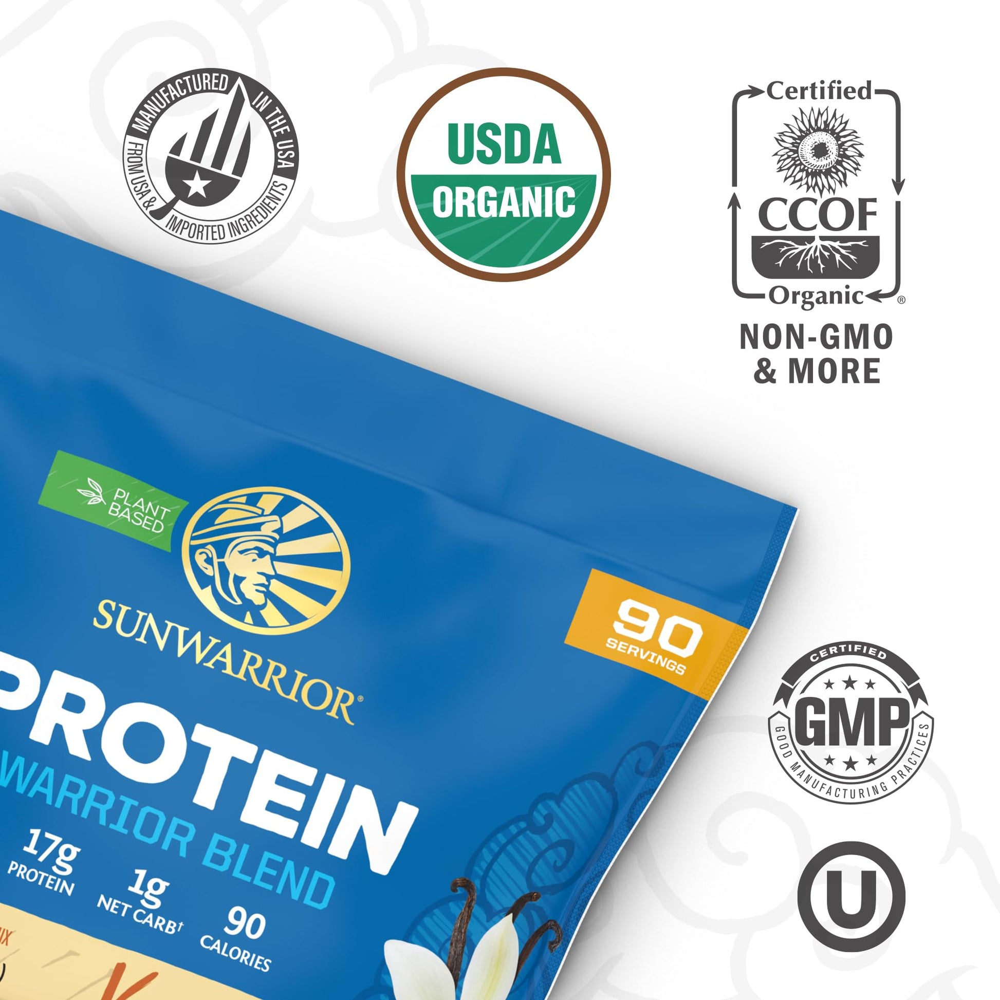 Organic Plant Based Protein Powder | Vegan Organic Protein Powder Vanilla Flavored with BCAA Amino Acids & Hemp Seed Pea Blend | Non-GMO Soy Dairy Filler & Gluten Free (Vanilla, 32 Servings) - Nirvana Guru