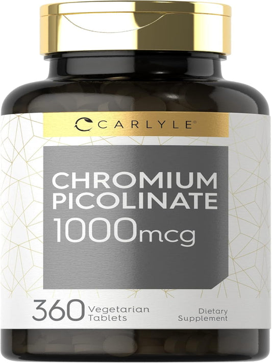 Carlyle Ultra Chromium Picolinate 1000mcg | 360 Tablets | Vegetarian, Non-GMO, Gluten Free Nirvana Guru