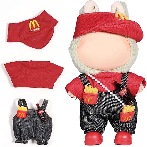 AICase Labubu Doll Clothes Set – 3 Pcs Outfit with Hat & Clothing for 17cm Labubu Doll – Cute & Stylish Doll Clothes Accessories for Boys & Girls (No Doll) nirvanaguru