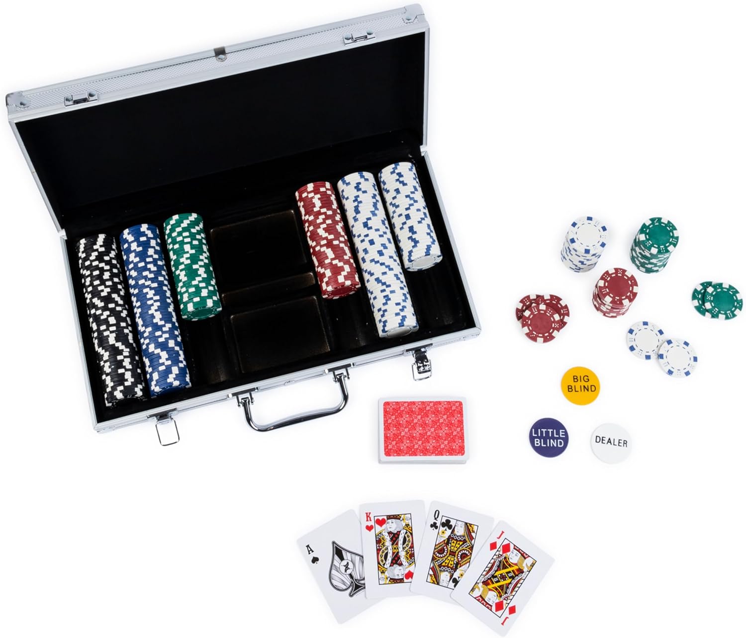 Spin Master Games, Cardinal Classics, 300-Piece Poker Set with Aluminum Carrying Case & Professional Weight Chips & Poker Dice, for Ages 8+ Nirvana Guru