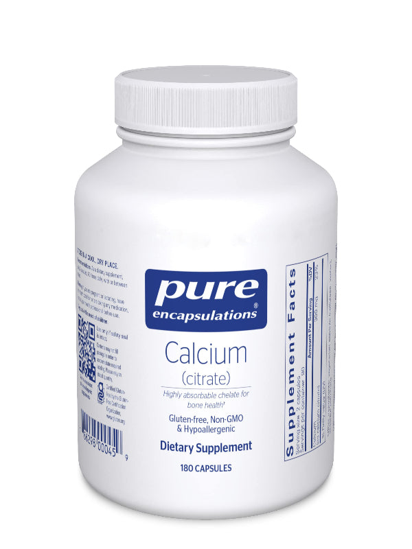 Pure Encapsulations Calcium (Citrate) - Supplement for Bone, Teeth, Colon, and Cardiovascular Health Support* - with Premium Calcium Citrate - 180 Capsules Nirvana Guru