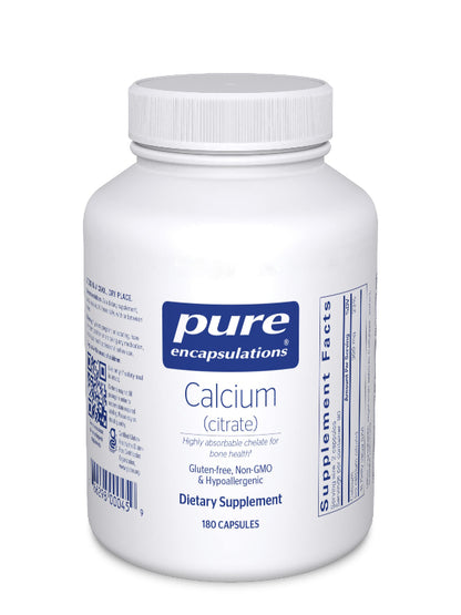 Pure Encapsulations Calcium (Citrate) - Supplement for Bone, Teeth, Colon, and Cardiovascular Health Support* - with Premium Calcium Citrate - 180 Capsules Nirvana Guru