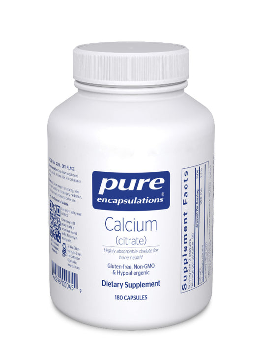 Pure Encapsulations Calcium (Citrate) - Supplement for Bone, Teeth, Colon, and Cardiovascular Health Support* - with Premium Calcium Citrate - 180 Capsules Nirvana Guru