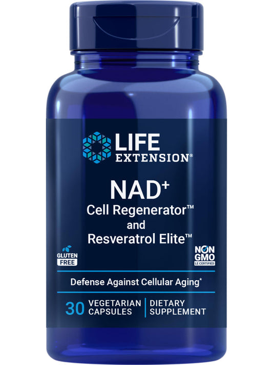 Life Extension NAD+ Cell Regenerator and Resveratrol Elite, NIAGEN nicotinamide riboside, Trans-resveratrol, quercetin, Fisetin, for Longevity, Energy, and oxidative Stress, 30 Vegetarian Capsule Nirvana Guru