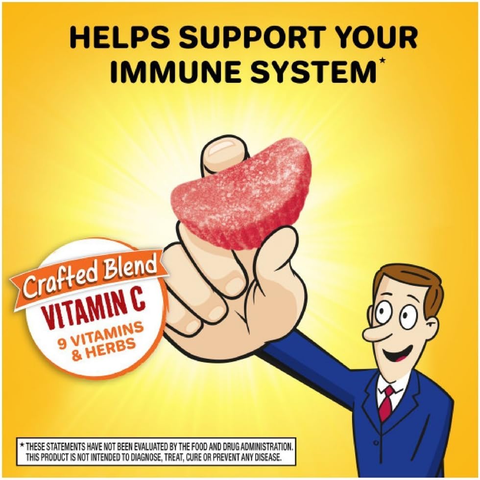 Airborne Assorted Fruit Flavored Gummies, 21 count - 1000mg of Vitamin C and Minerals & Herbs Immune Support (Pack of 6) Nirvana Guru