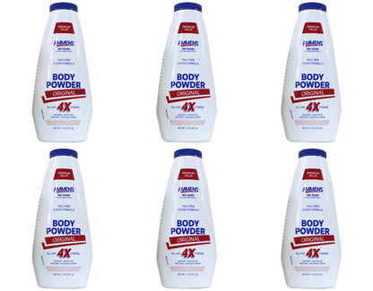 Ammens Body Powder Original – Talc-Free Clean Formula, All-Day 4X Strong Protection, 11 oz (Pack of 6) Nirvana Guru