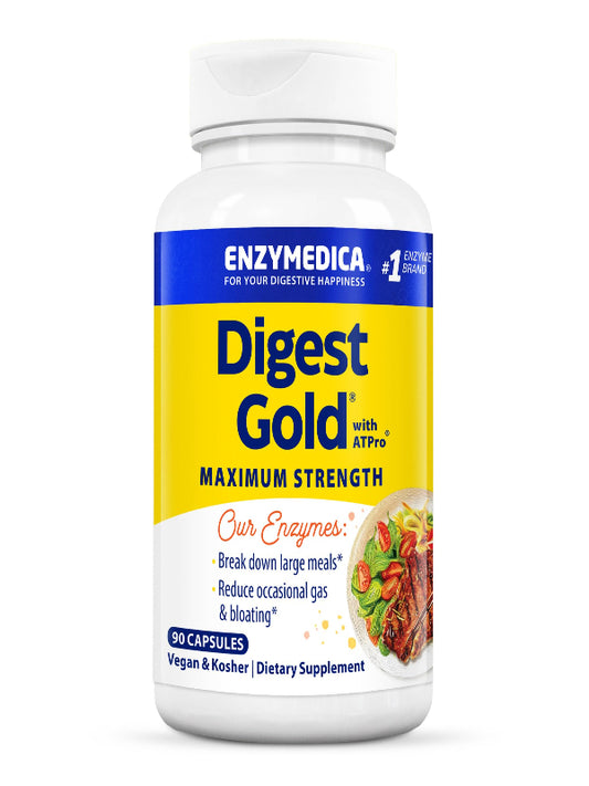 Enzymedica Digest Gold + ATPro, Maximum Strength Digestive Enzymes, Helps Digest Large Meals for Instant Bloating Relief, 45 Count Nirvana Guru