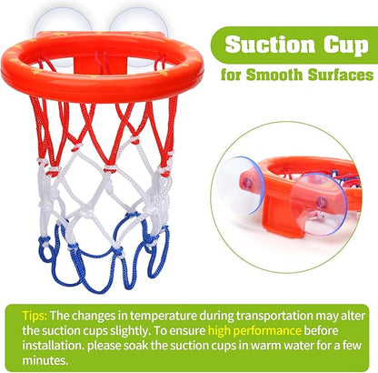 Bath Toys - Bathtub Basketball Hoop for Kids Toddlers - Bath Toys Shower Toys for Kids Ages 4-8,Suction Cup Basketball Hoop & 3 No Hole Balls Set for Boys Girls nirvanaguru