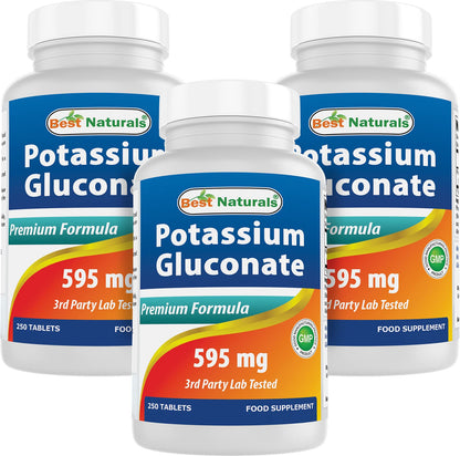 Best Naturals Potassium Gluconate Supplement 595 Mg Tablet, 250Count Nirvana Guru