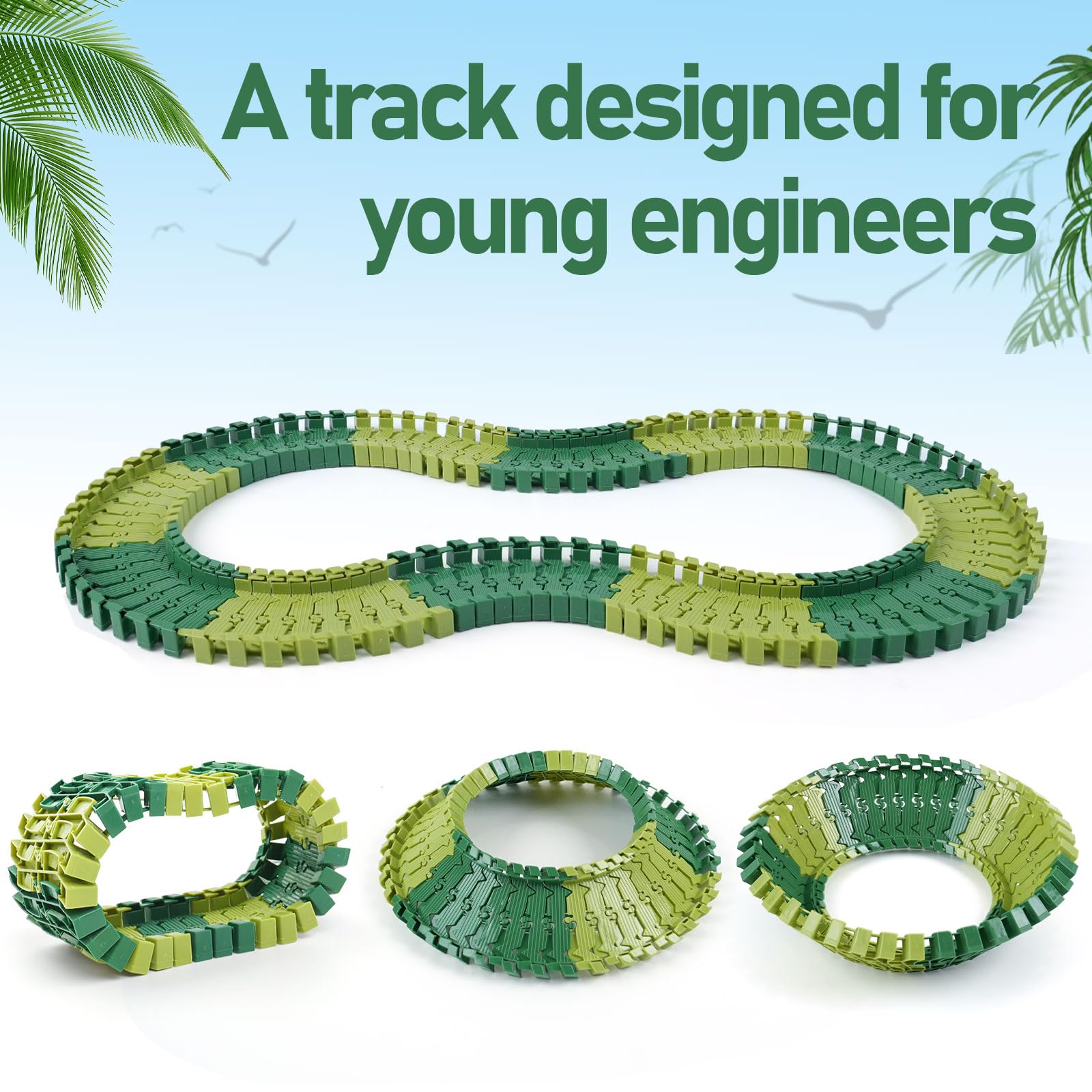 GIAT Dinosaur Track Toys - Best Birthday Gifts for 3 4 5 6 7 Year Old Boys Girls, Dinosaur Race Car Track with Light & Sound, Create A Dinosaur World Road Race Nirvana Guru