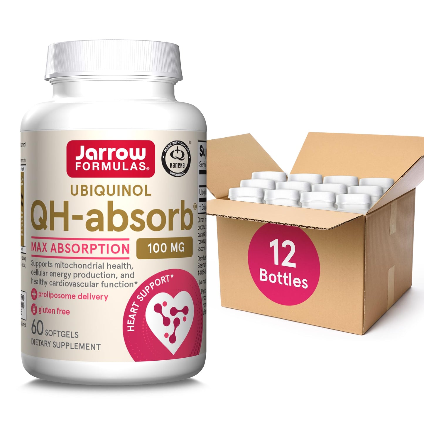 Jarrow Formulas® QH-Absorb®, 100 mg, Ubiquinol Dietary Supplement for Healthy Cardiovascular Function, 120 Softgels, 120 Day Supply - Nirvana Guru