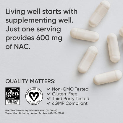 Sports Research N-Acetyl L-Cysteine (NAC) 600mg, 90 Veggie Capsules - Vegan, Non-GMO, Gluten Free. Lemon Aroma - Nirvana Guru