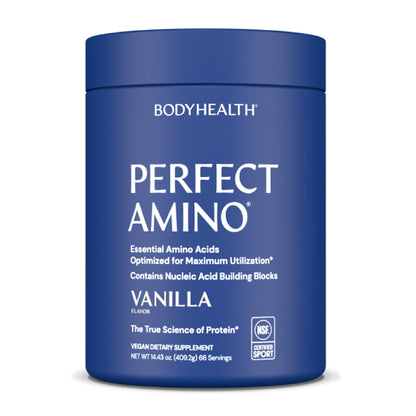 BodyHealth PerfectAmino Powder - BCAA and EAA Powder for Pre and Post Workout - Amino Acid Energy Drink for Men and Women to Support Lean Muscle and Recovery - Strawberry - 30 Servings Nirvana Guru