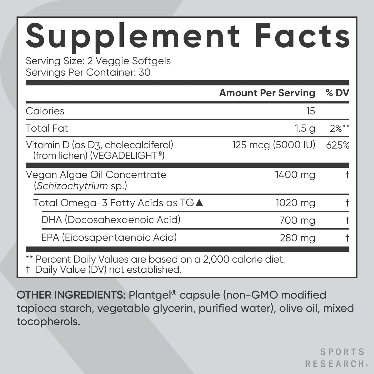 Sports Research Vegan Omega-3 Fish Oil Alternative from Algae Oil - Highest Levels of DHA & EPA Fatty Acids | Non-GMO Verified & Vegan Certified - Fresh Lemon Scent - 60 Veggie Softgels - Nirvana Guru