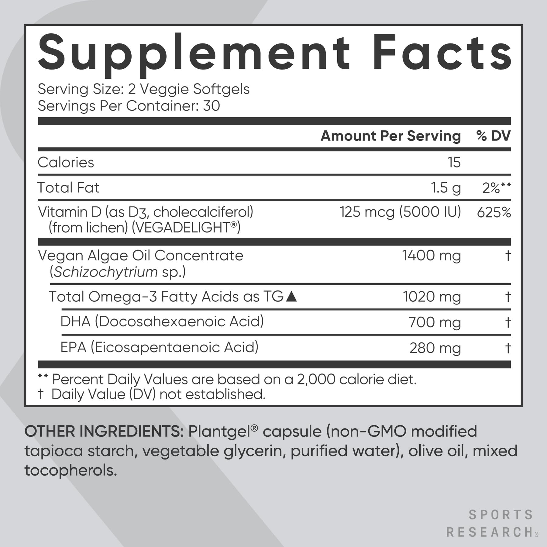 Sports Research Vegan Omega-3 Fish Oil Alternative from Algae Oil - Highest Levels of DHA & EPA Fatty Acids | Non-GMO Verified & Vegan Certified - Fresh Lemon Scent - 60 Veggie Softgels - Nirvana Guru