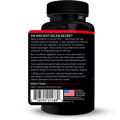 Force Factor Maca Max, Maca Root Capsules to Maximize Vitality & Performance, Made with Black Maca, Red Maca, & Yellow Maca Powder, Maca Root Powder, 2000mg, 120 Capsules