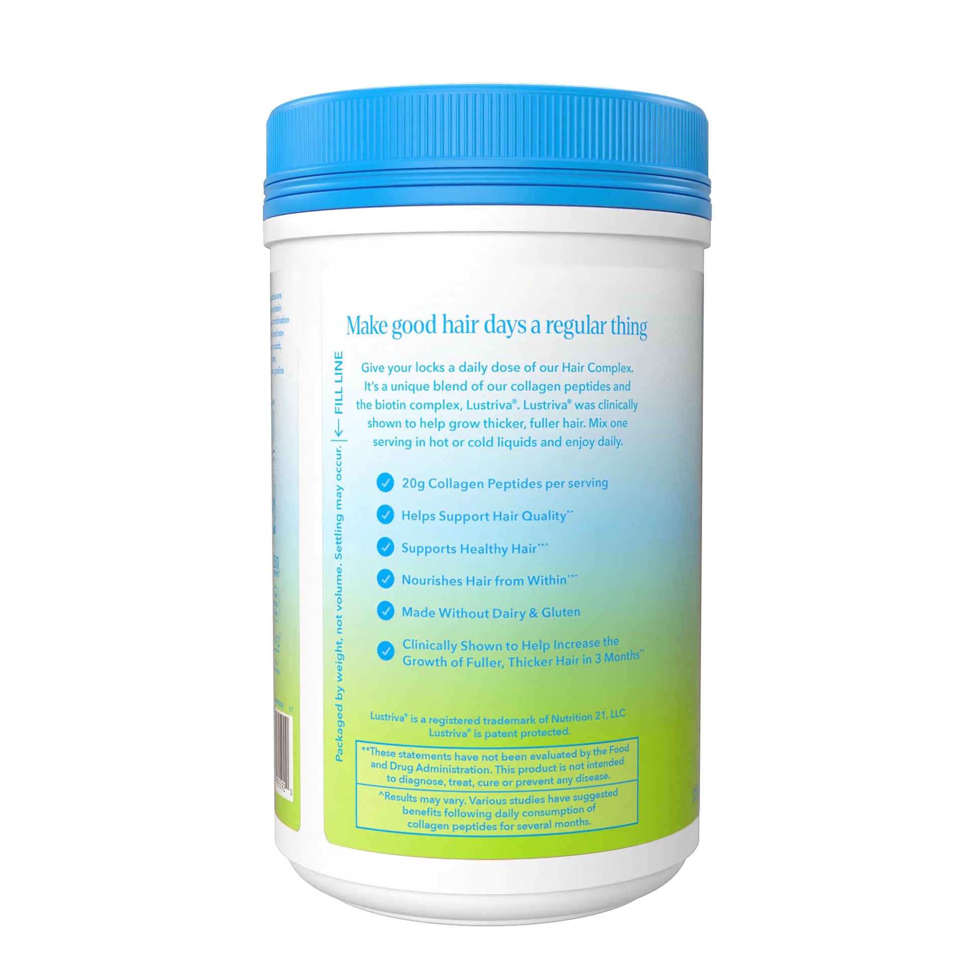 Vital Proteins Collagen Peptides + Biotin 10000mcg Hair Complex, Hair Growth Supplement - Clinically Studied Lustriva to Promote Thicker Fuller Hair, 20g Unflavored Collagen for Women 11.4oz Powder - Nirvana Guru