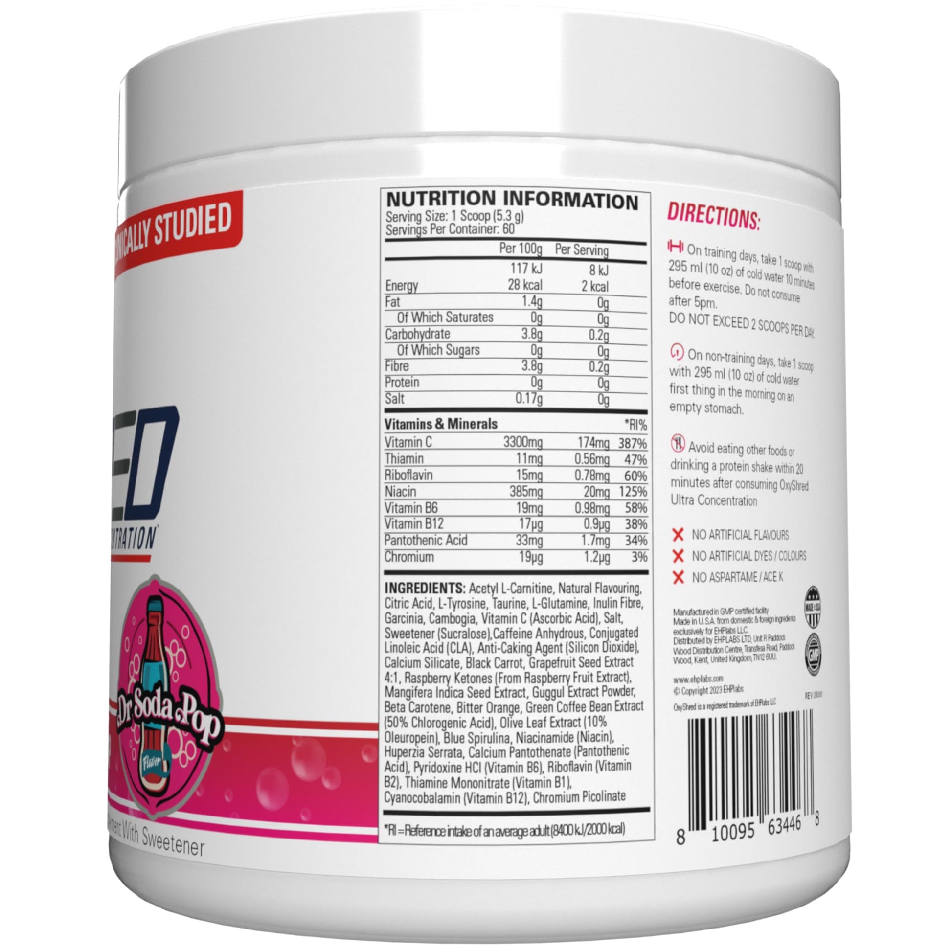EHP Labs OxyShred Pre Workout Powder - Preworkout Powder with L Glutamine & Acetyl L Carnitine, Energy Boost Drink - Mango, 60 Servings Nirvana Guru