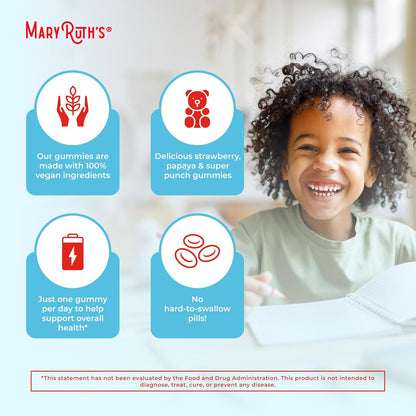 MaryRuth Organics Kids Vitamins | Multi | Sugar Free | 2 Month Supply | Kids Multivitamin Gummies for Ages 2+ | Vegan | Only 1 Gummy a Day | 60 Count - Nirvana Guru