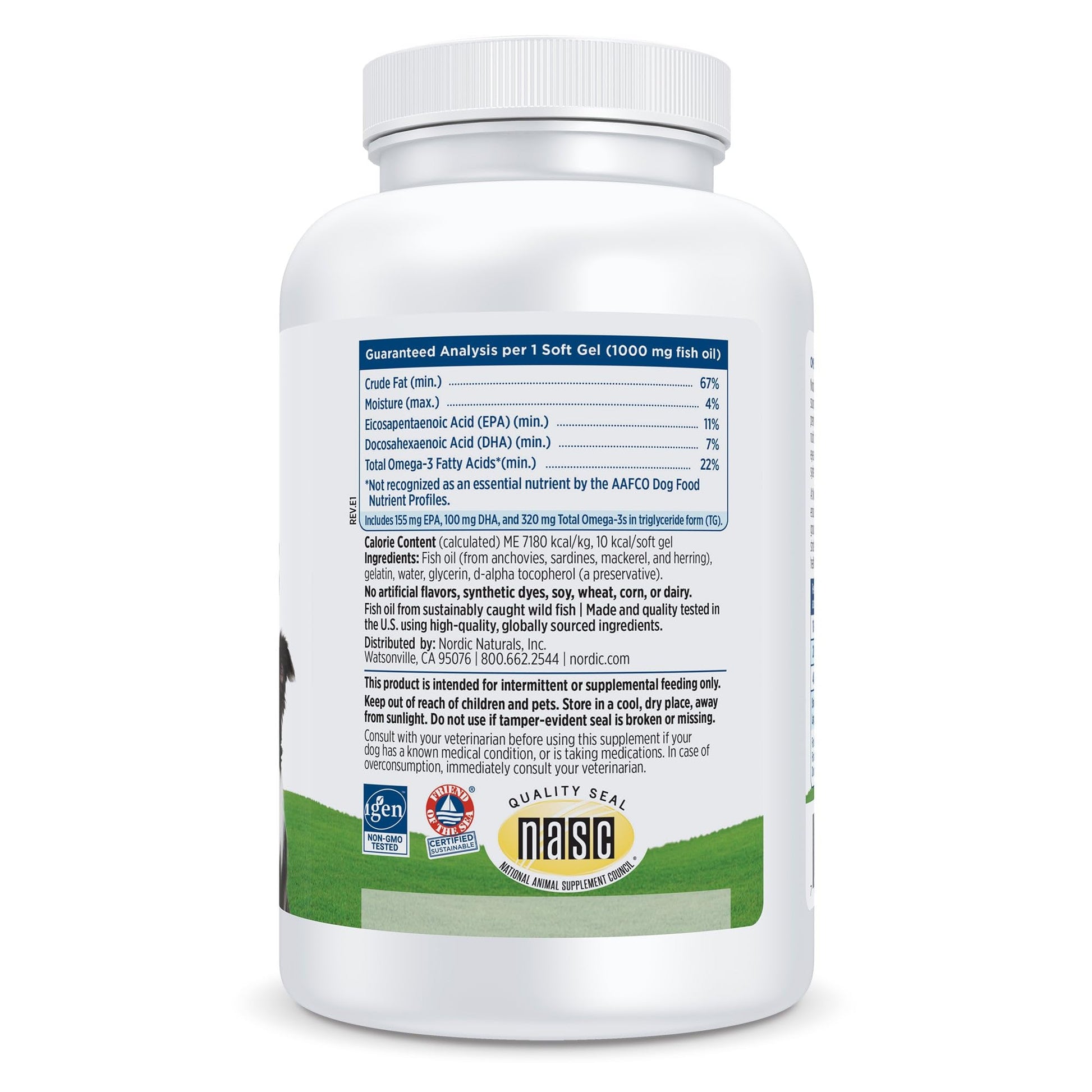 Nordic Naturals Omega-3 Pet, Unflavored - 180 Soft Gels - 330 mg Omega-3 Per Soft Gel - Fish Oil for Dogs with EPA & DHA - Promotes Heart, Skin, Coat, & Immune Health - Nirvana Guru