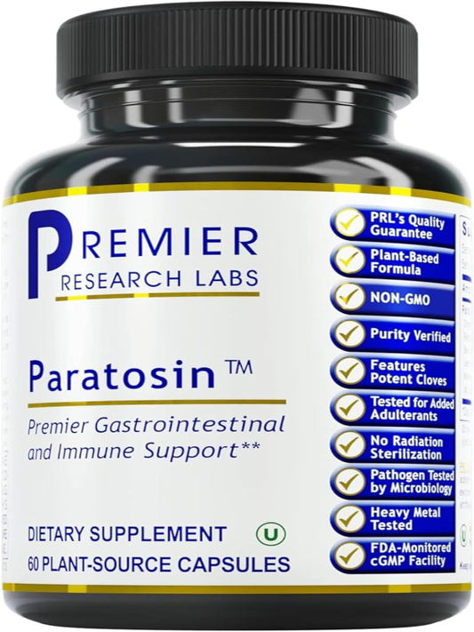 Premier Research Labs Paratosin - for GI & Digestive Health with Clove Buds, Reishi, Wild Bear Garlic & Hyssop - Aids Immunity Support - Vegan & Vegetarian - 60 Plant-Source Capsules - Nirvana Guru