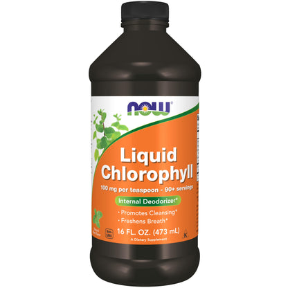 NOW Foods Supplements, Liquid Chlorophyll, Super Concentrated, Internal Deodorizer*,Boost Energy, Mint Flavor, 16-Ounce - Nirvana Guru