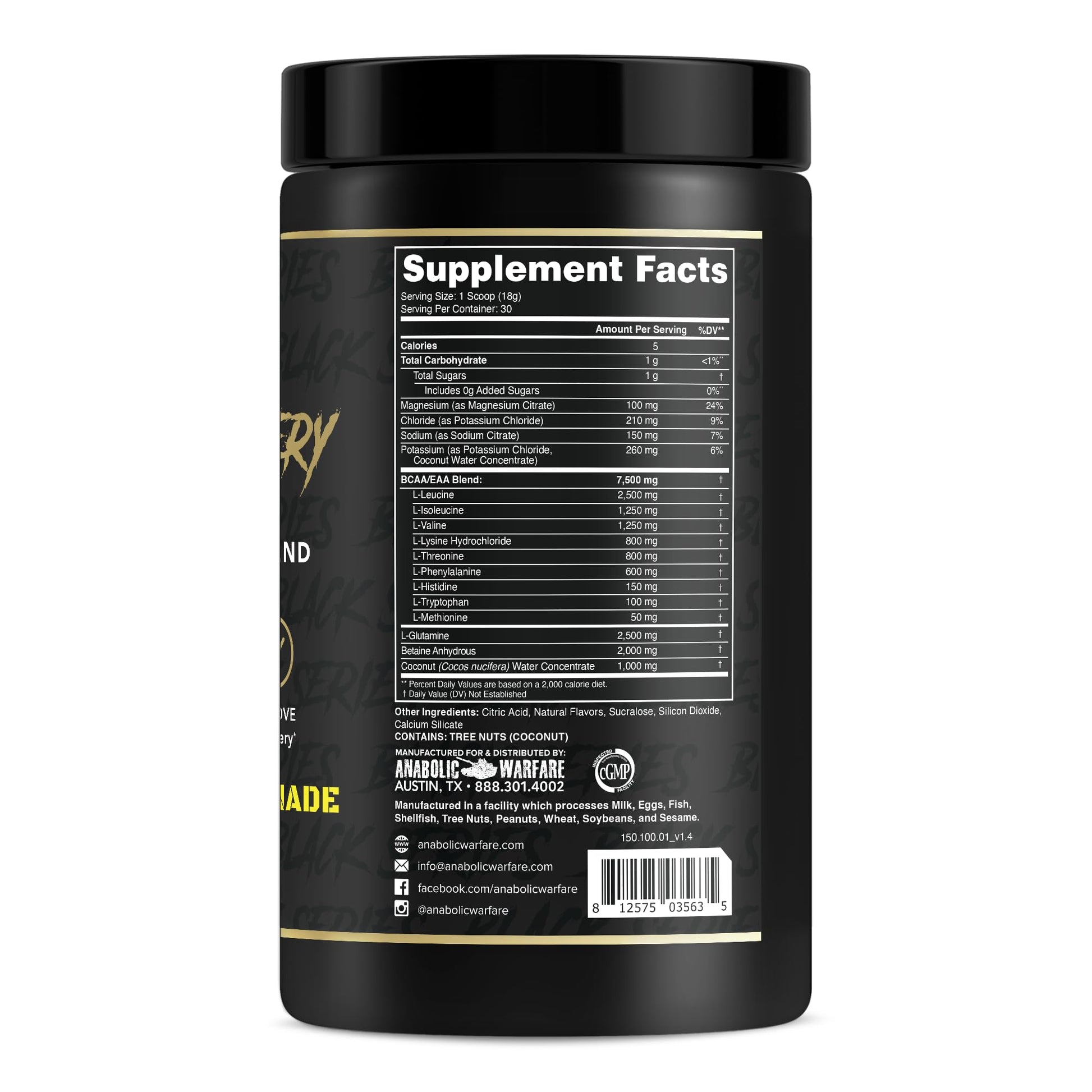 Anabolic Warfare Anabolic Recovery Essential Amino Acid Blend - Post-Workout Recovery & Premium Hydration to Build Muscle (Tropical Tornado, 30 Servings) Nirvana Guru