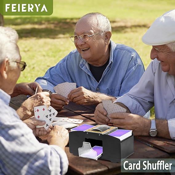 Automatic Card Shuffler 2/1/4/6 Deck,Battery-Operated Electric UNO Poker Shuffler,Playing Card Shuffler for Home Card Game,Travel nirvanaguru
