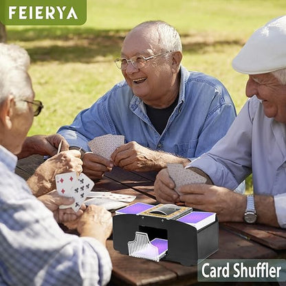 Automatic Card Shuffler 2/1/4/6 Deck,Battery-Operated Electric UNO Poker Shuffler,Playing Card Shuffler for Home Card Game,Travel nirvanaguru