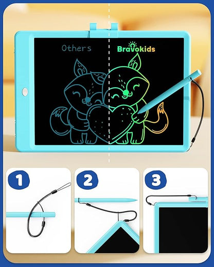 Bravokids Toys for 3-6 Years Old Girls Boys, LCD Writing Tablet 10 Inch Doodle Board, Electronic Drawing Pads, Educational Birthday Gift for 3 4 5 6 7 8 Years Old Kids Toddler (Blue) nirvanaguru