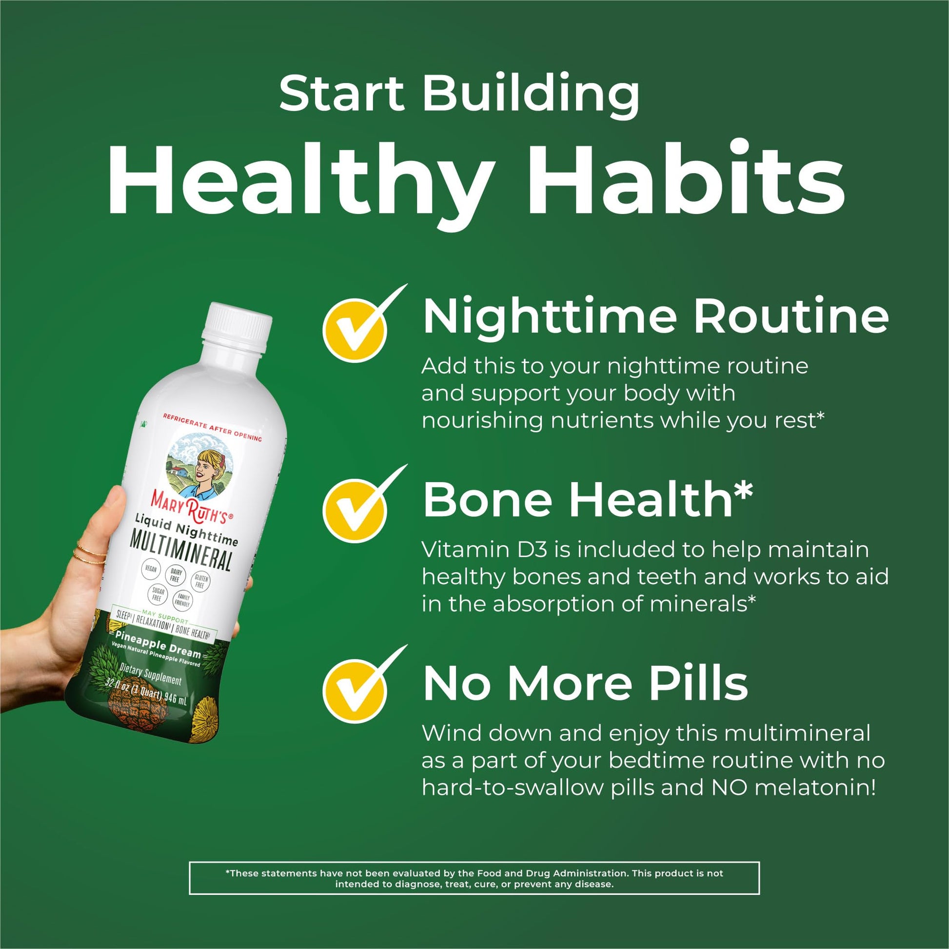 MaryRuth's Liquid Nighttime Multimineral | NO Melatonin | Bedtime Routine | Magnesium Citrate | Calcium | Zinc | Vitamin D3| Available in 4 Flavors | Vegan | Sugar Free | Gluten Free | 32 Oz - Nirvana Guru