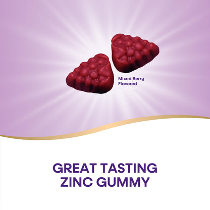 Nature's Way Zinc Gummies, Daily Immune Support Gummies*, 100% Daily Value Zinc per Gummy, Mixed Berry Flavored, 120 Gummies - Nirvana Guru