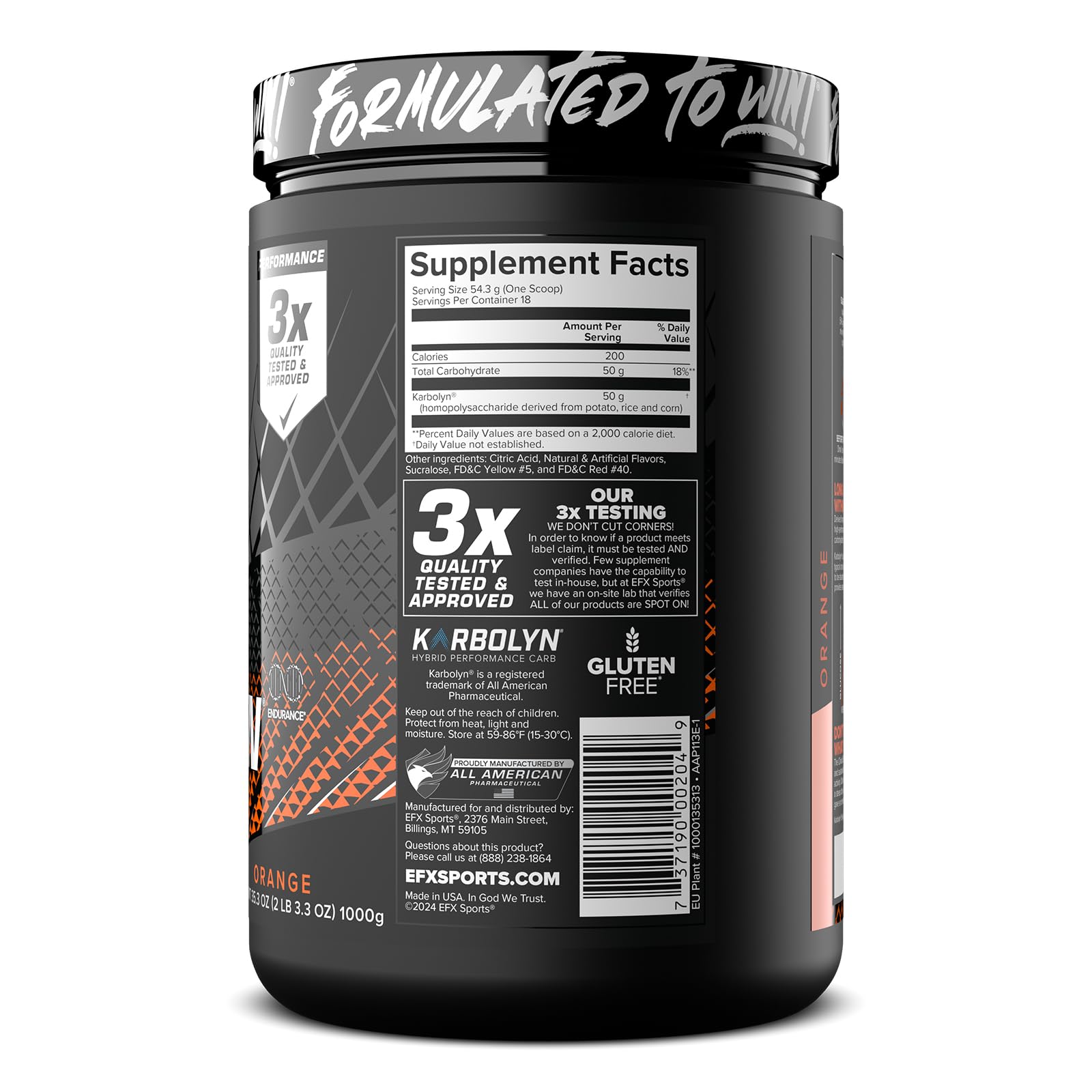 EFX Sports Karbolyn Fuel | Fast-Absorbing Carbohydrate Powder | Carb Load, Sustained Energy, Quick Recovery | Stimulant Free | 39 Servings (Neutral) Nirvana Guru