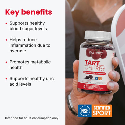HumanN Tart Cherry Gummies - Uric Acid, Immunity, Inflammation & Metabolic Health Support – NSF Certified Sport, Powerful Antioxidant & Non-GMO - from Maker of SuperBeets - 60 Sugar-Free Vegan Gummy - Nirvana Guru