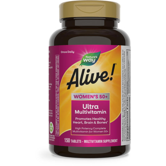 Nature’s Way Alive! Vitamins for Women 50 Plus, Complete Multivitamin, High Potency Formula, with Methylated B12, Gluten-Free, 60 Tablets Nirvana Guru