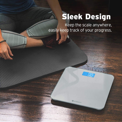 Etekcity Digital Body Weight Bathroom Scale, Large Blue LCD Backlight Display, High Precision Measurements,6mm Tempered Glass, 400 Pounds Nirvana Guru