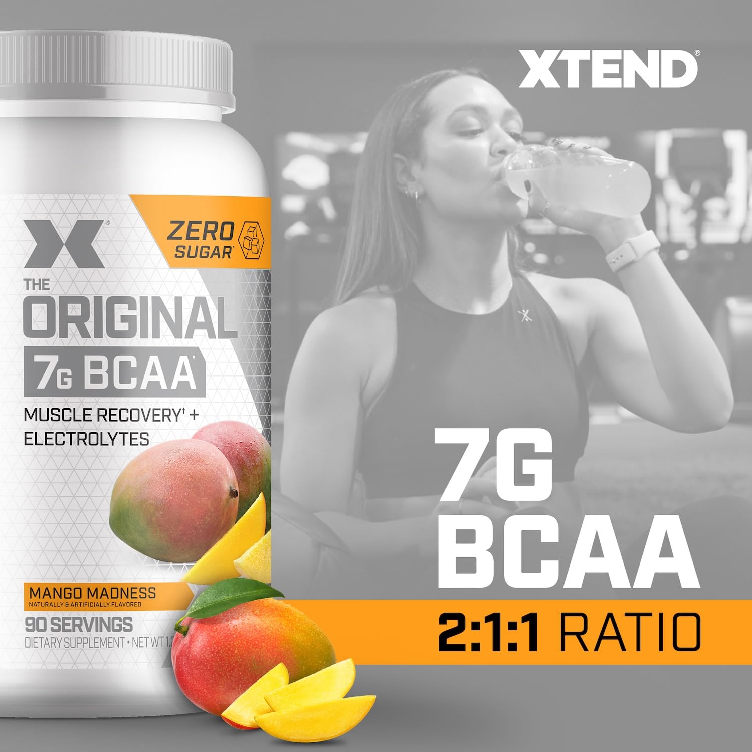 Original BCAA Powder Airheads Candy Flavor, 7g BCAA and 2.5g L-Glutamine, Sugar Free Post Workout Muscle Recovery Drink with Amino Acids for Men & Women, 30 Servings Nirvana Guru