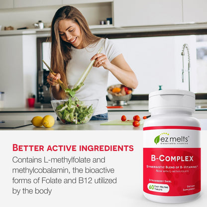 EZ Melts Dissolvable Vitamin B-Complex with Methyl B12 and Methyl Folate, Sugar-Free, 2-Month Supply Nirvana Guru