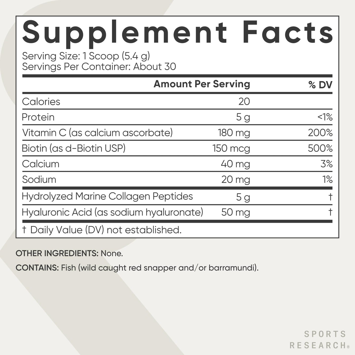 Sports Research Marine Collagen Peptides Powder - Sourced from Wild-Caught Fish, Pescatarian Friendly, Keto Certified & Non-GMO Verified - Easy to Mix in Water or Juice! (34 Servings) - Nirvana Guru