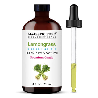 Majestic Pure Lavender Essential Oil with Glass Dropper | 100% Pure and Natural Lavender Oil | Premium Grade Essential Oils for Diffusers, Skin, Aromatherapy, Massage | 4 Fl Oz - Nirvana Guru