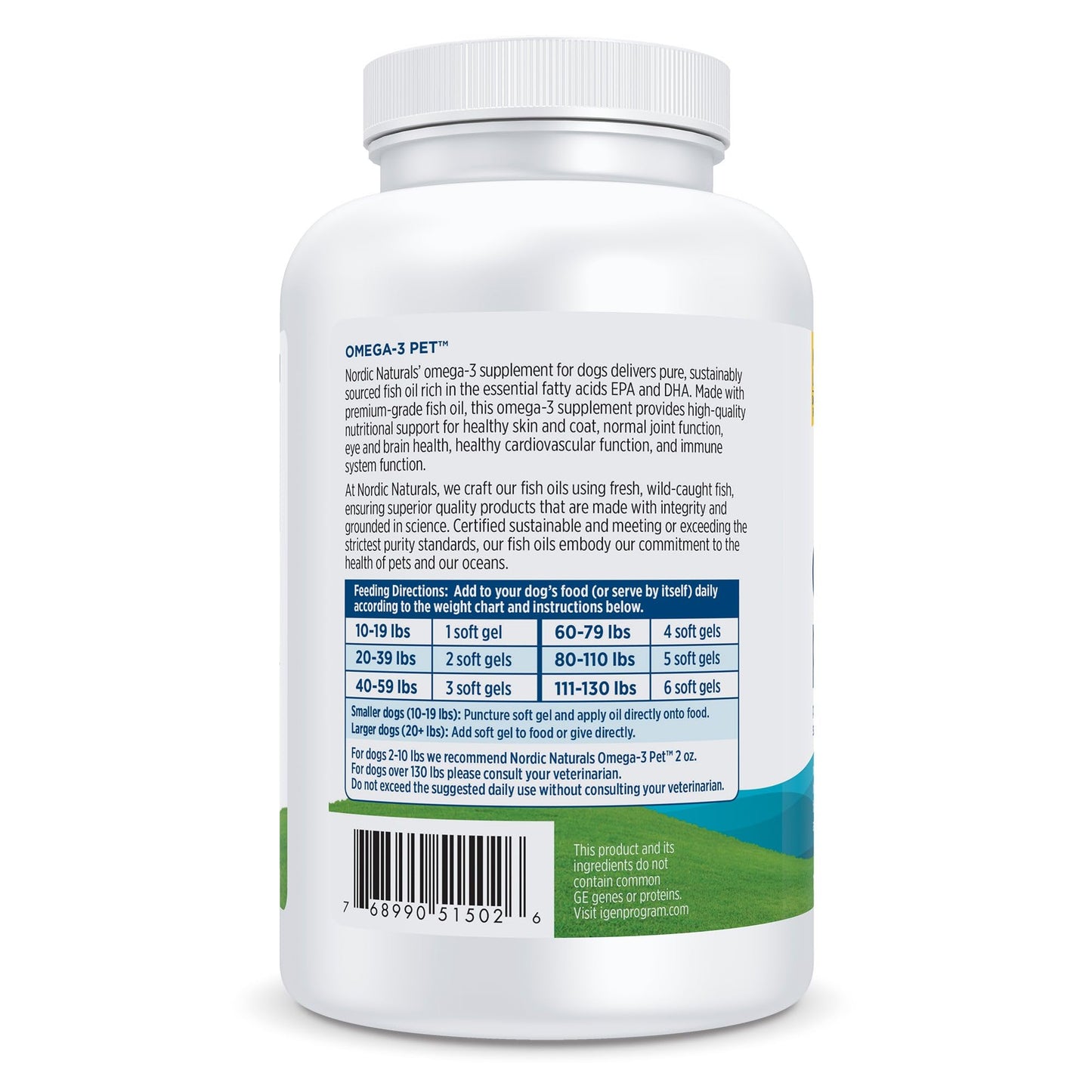 Nordic Naturals Omega-3 Pet, Unflavored - 180 Soft Gels - 330 mg Omega-3 Per Soft Gel - Fish Oil for Dogs with EPA & DHA - Promotes Heart, Skin, Coat, & Immune Health - Nirvana Guru