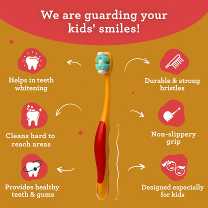 GuruNanda Kids Toothbrush with Suction Cup & Fun Animal Designs - Soft Bristles for Healthy Gums- Non-Slippery & Mess-Free Toothbrush, 3+ Age- 4 Count Nirvana Guru